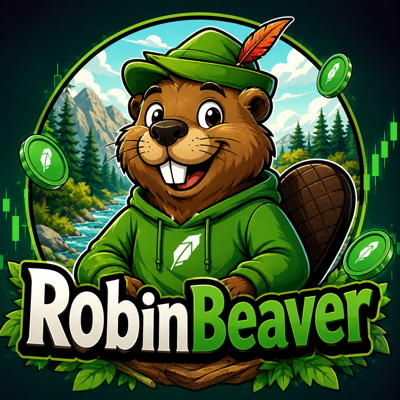 RobinBeaver mascot in a green hat and hoodie